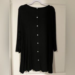 Black 3/4 Length Sleeve Top - 1x